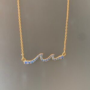 Elegant Gold and Blue Necklace